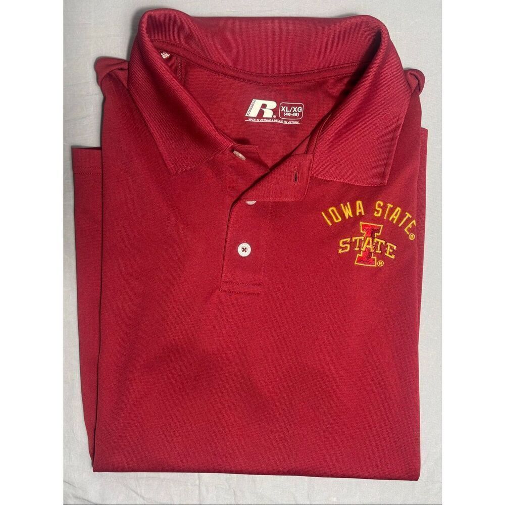 Iowa State Cyclones Russel Athletic XL Polo Shirt Red
